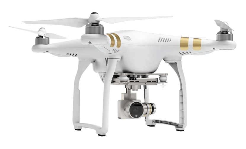 White drone with camera